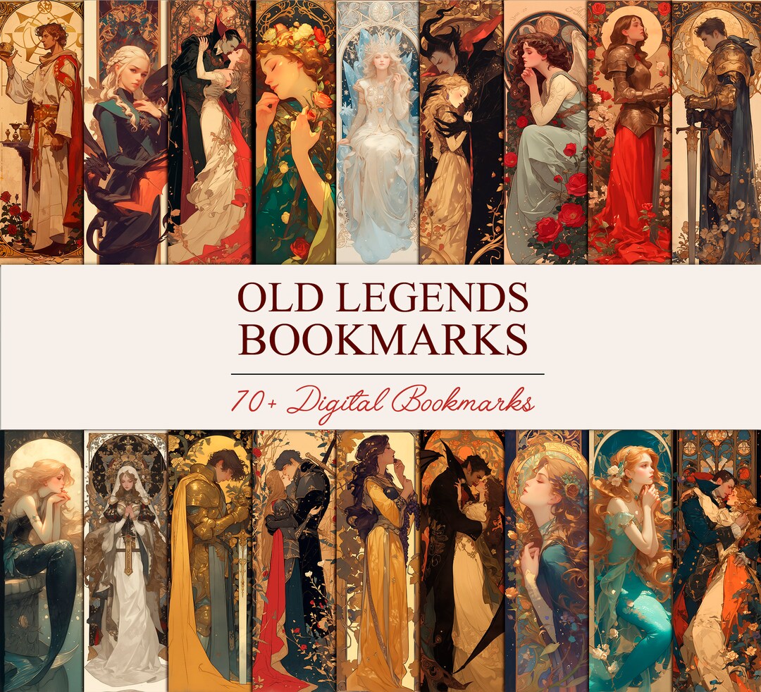 Vintage Printable Bookmarks, Digital Download, Art Nouveau Fairy ...