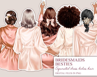 Wedding clipart, Custom bride and bridesmaid clipart bundle,Bridesmaid PNG,Bride Clipart,Bridal Shower,fashion girl clipart, png sublimation