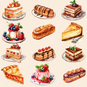 Pode incluir: Conjunto de dez sobremesas diferentes, incluindo bolos, pastelaria e tartes. As sobremesas s&atilde;o decoradas com fruta, chocolate e creme.