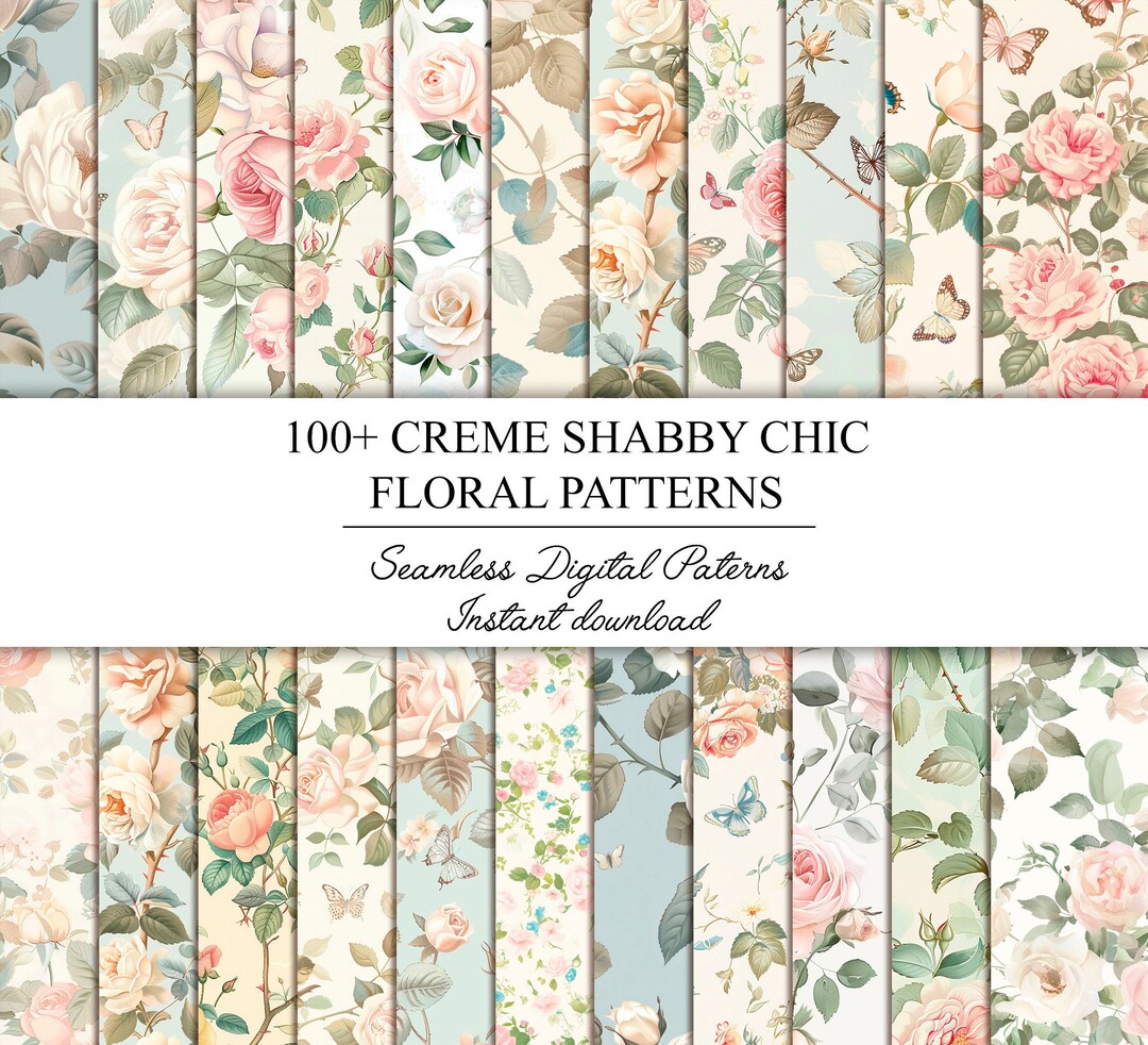 Watercolor Clipart Seamless Pattern Shabby Chic Roses Dusty Blush Roses ...
