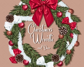 christmas tree png, christmas wreath with bow,christmas clipart,christmas house clipart, clipart png,digital frames clipart,christmas crafts
