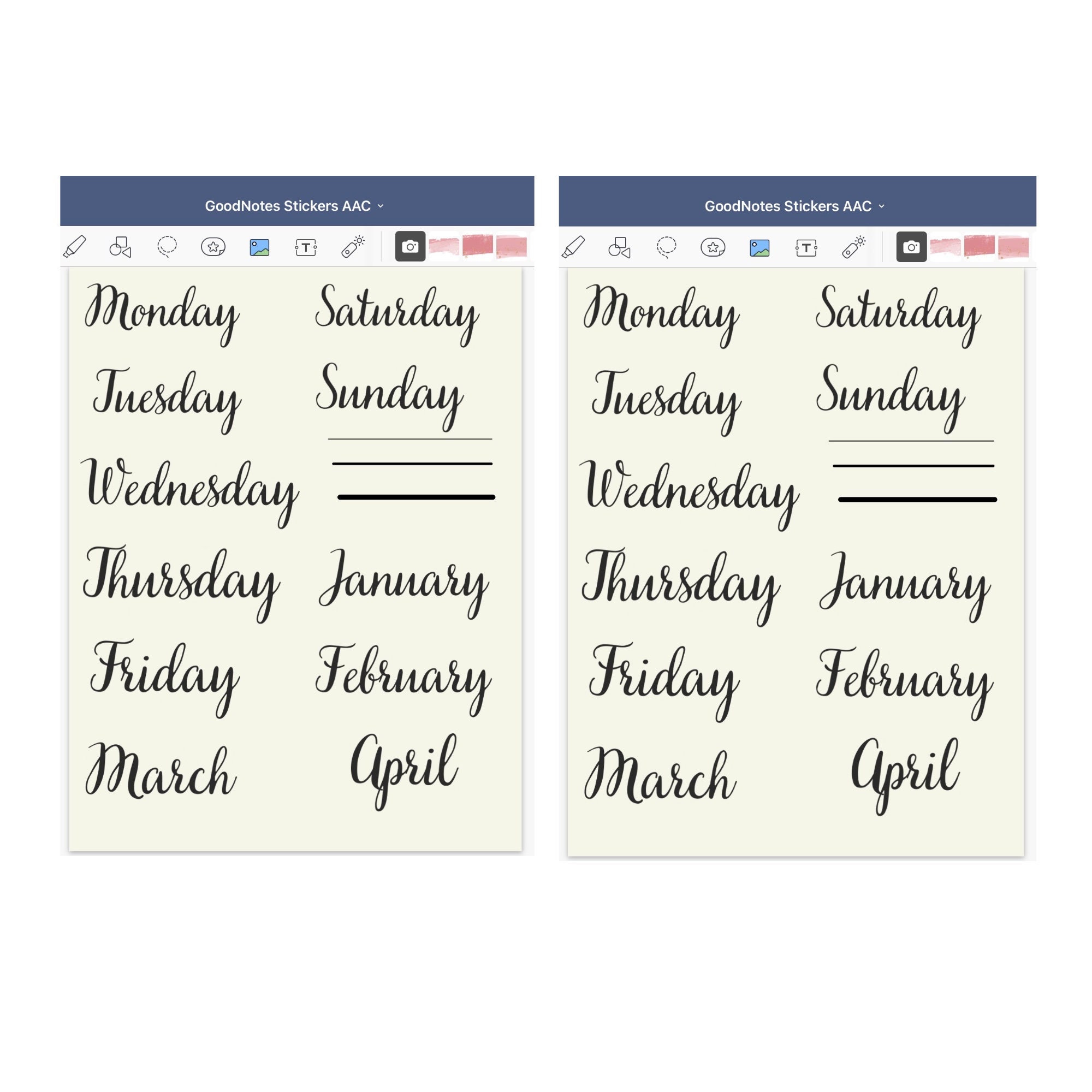 Pre Cropped Digital Stickers for Goodnotes, Calendar Stickers, Clip Art ...