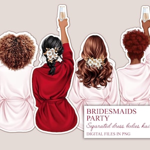 Wedding clipart, Custom bride and bridesmaid clipart bundle,Bridesmaid PNG,Bride Clipart,Bridal Shower,fashion girl clipart, png sublimation