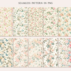 Watercolor Clipart Seamless Pattern Shabby Chic Roses Dusty Blush Roses ...