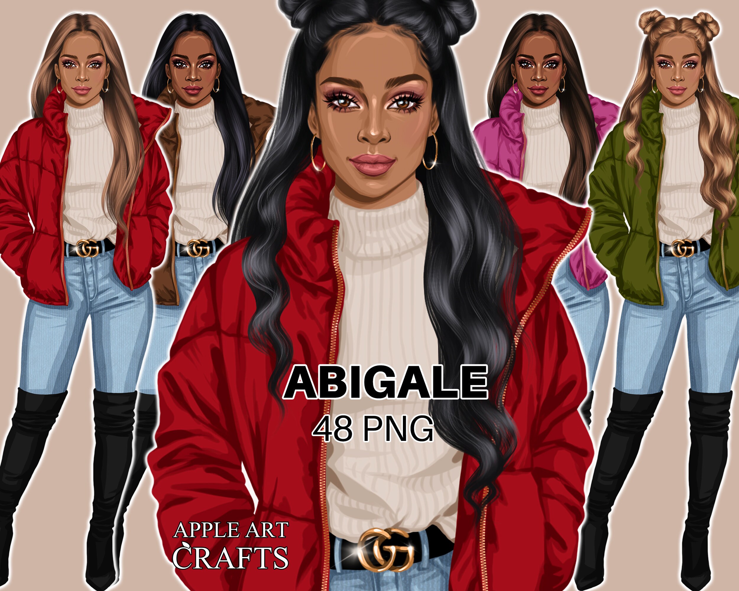 Fashion Clipart Girlblack Girl Clipartblack Woman - Etsy