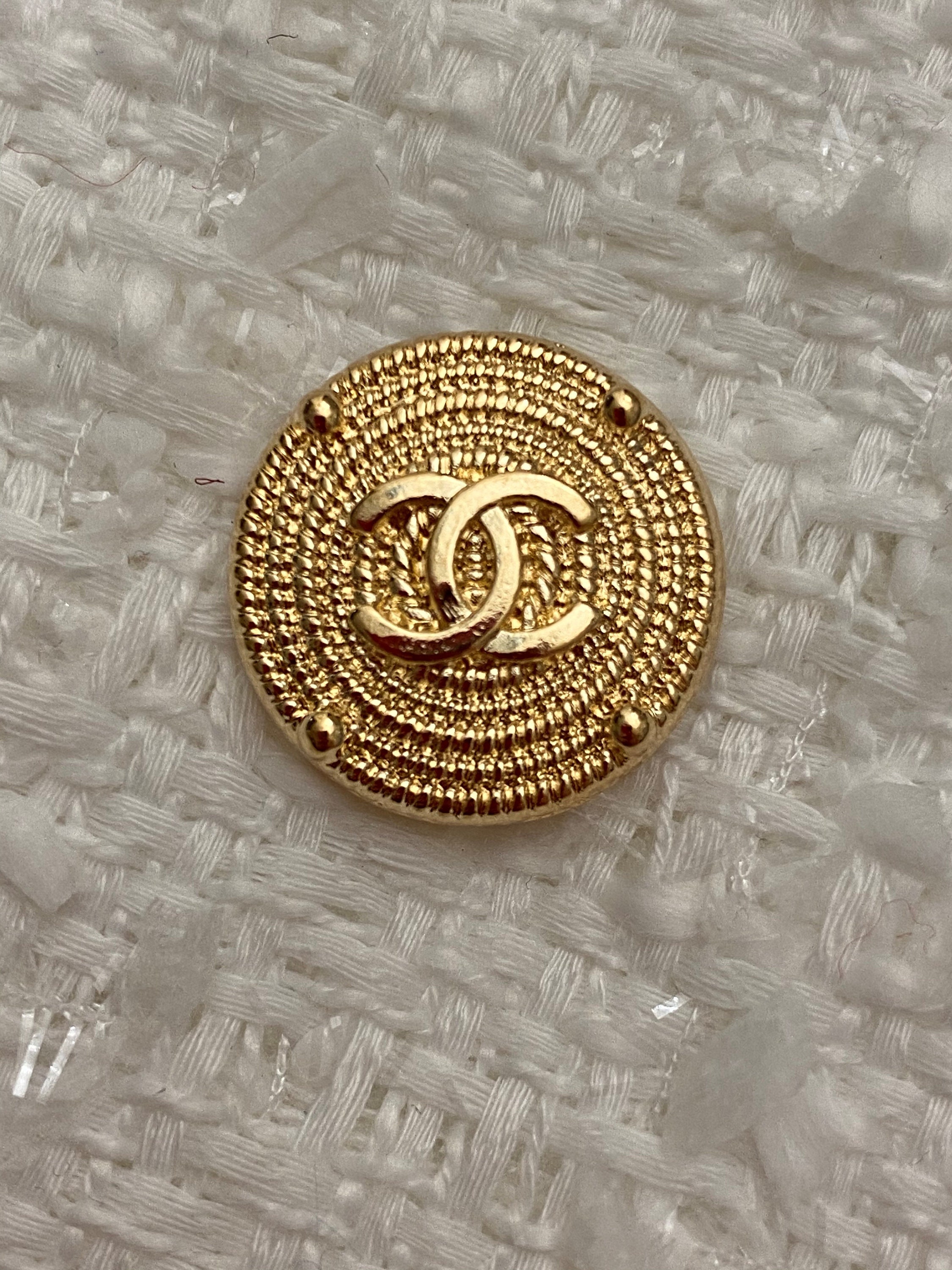 Vintage gold button tweed jacket button Etsy