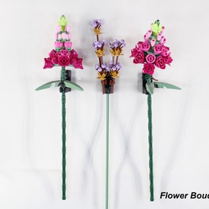Wall Mounts for LEGO® Flowers [LEGO® Flower Bouquet (10280), Tulips (40461), Roses (40460), or Sunflowers (40524)]