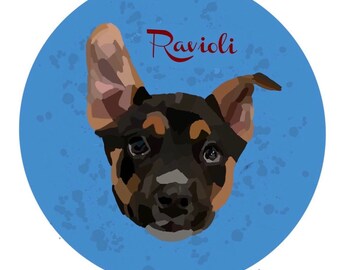 Colorblock pet portrait, Gift for Her, Dog Mom Dad Gift, Custom Pet Artwork