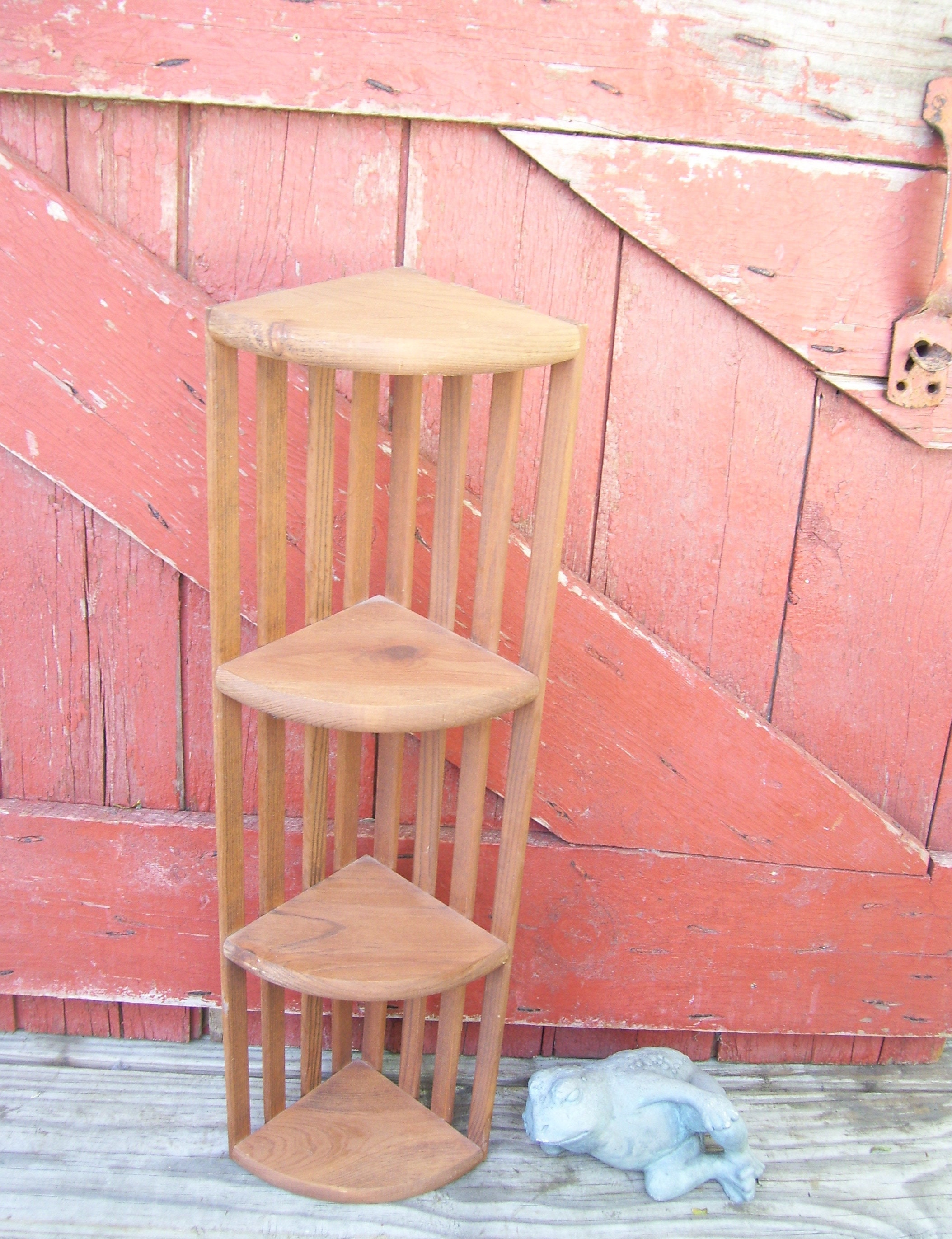 Vintage Wood Corner Shelf Boho OR Wooden Crate Style Shelf Etsy