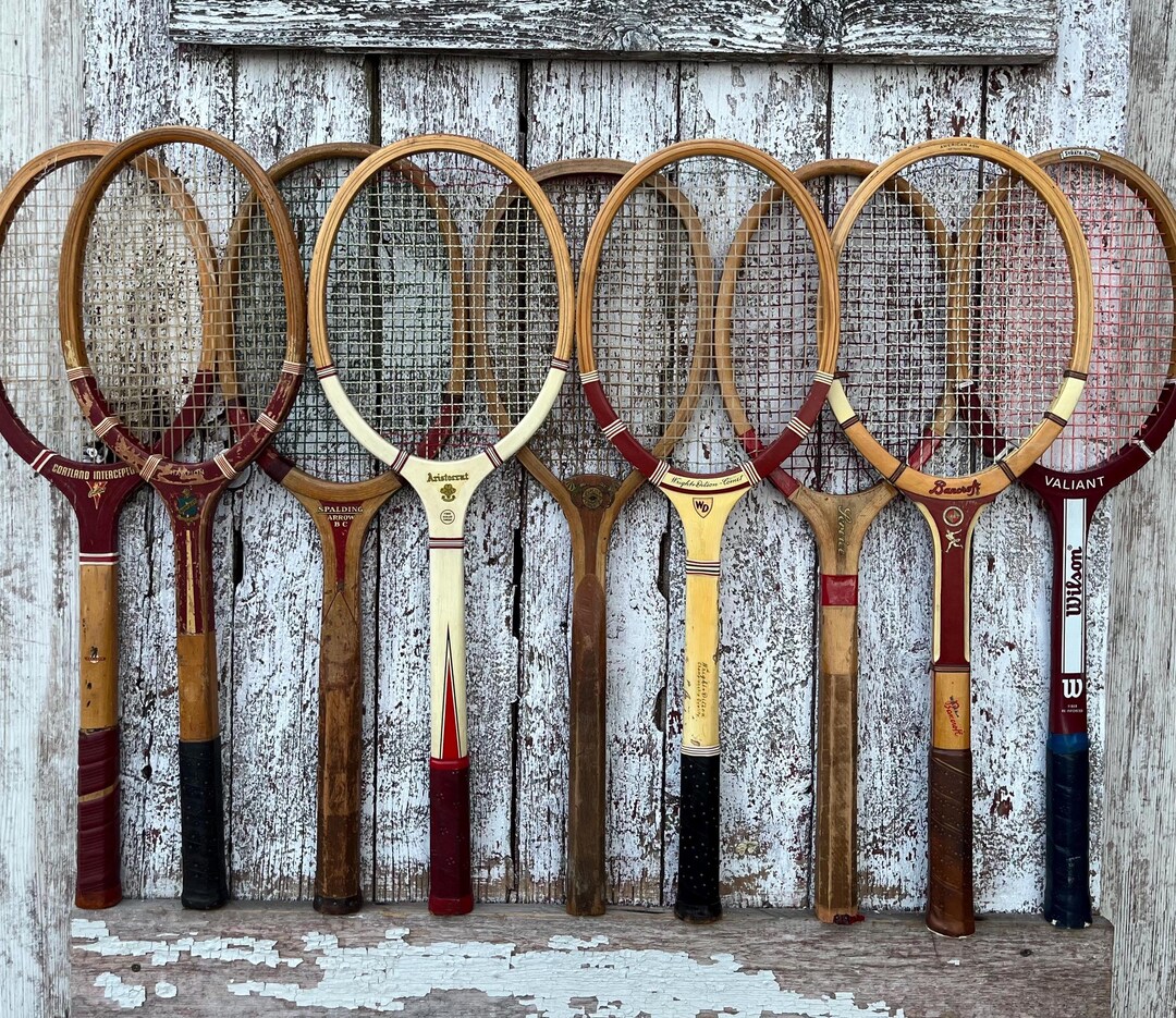 Sioux Wood Rackets Wood Tennis Racket Wright and Ditson Diamond Brand AG Spalding Wooden ...