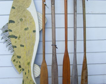Vintage 70" Wood Boat Oar OR 89" Honey Stained Paddles Beach Lake House Cabin YOUR CHOICE L