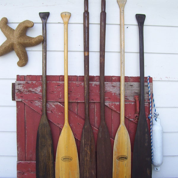 Vintage Wood Canoe Paddle Feather Brand Wood Stain Wood Boat Oars YOUR CHOICE J