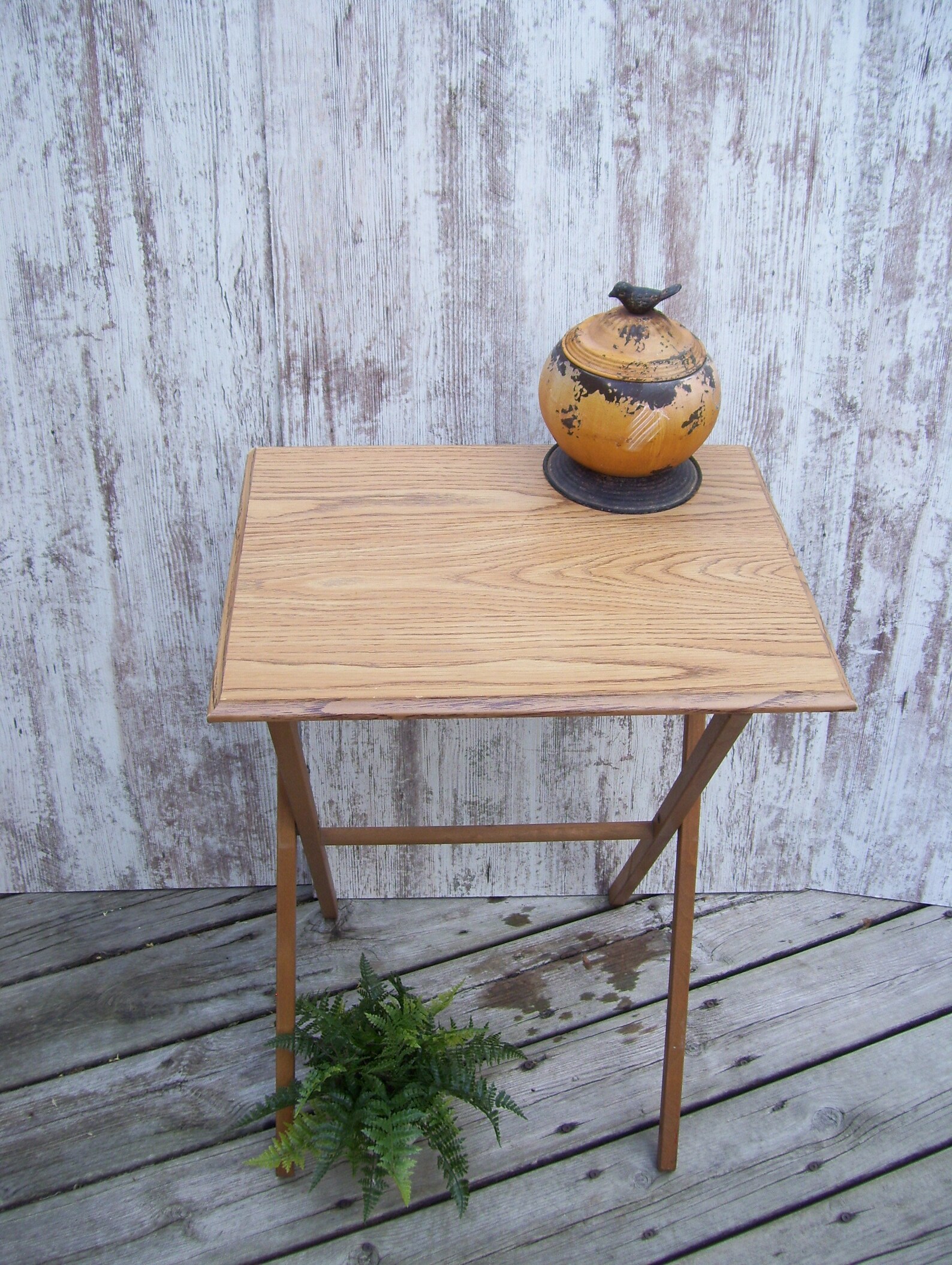 Wood TV Tray Single Folding Table Formica Plant Stand Etsy