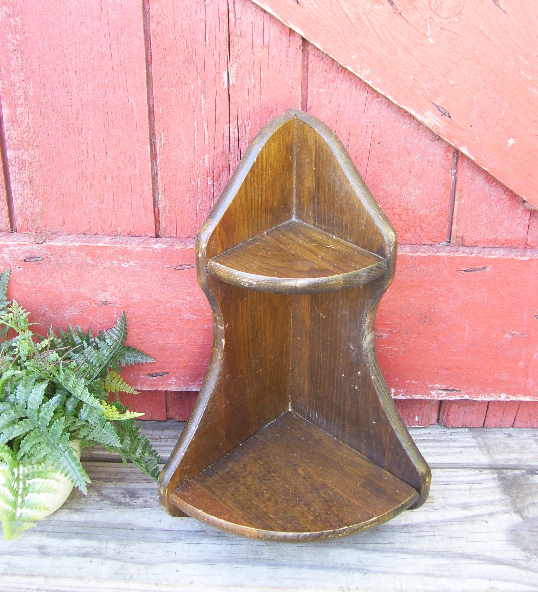 Vintage Wood Corner Shelf Boho OR Wooden Crate Style Shelf Etsy