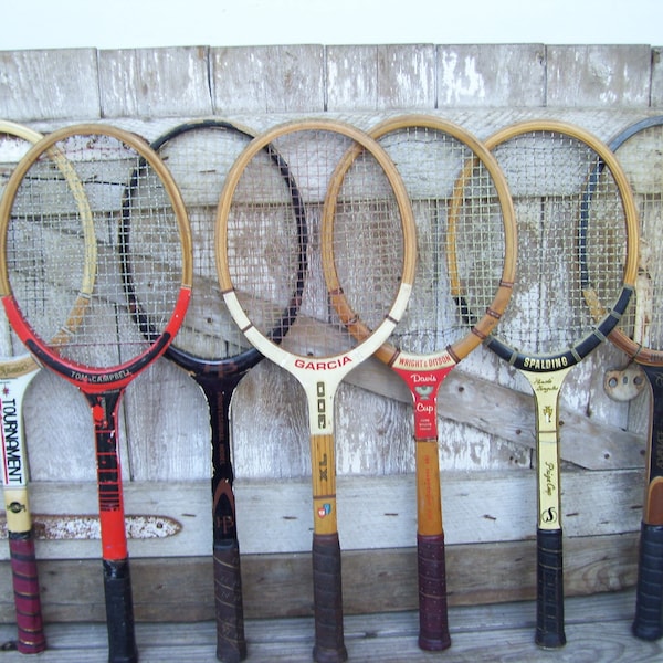 Wood Tennis Racket Wilson Advantage Spalding Pancho Gonzales Garcia Wright And Ditson Davis Cup Tom Campbell Wooden Tennis Racquet Sports I