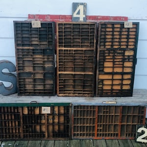 Hamilton Printers Drawer Ludlow Wooden Typeset American Type Founders Company Wood Letterpress YOUR CHOICE Tempo