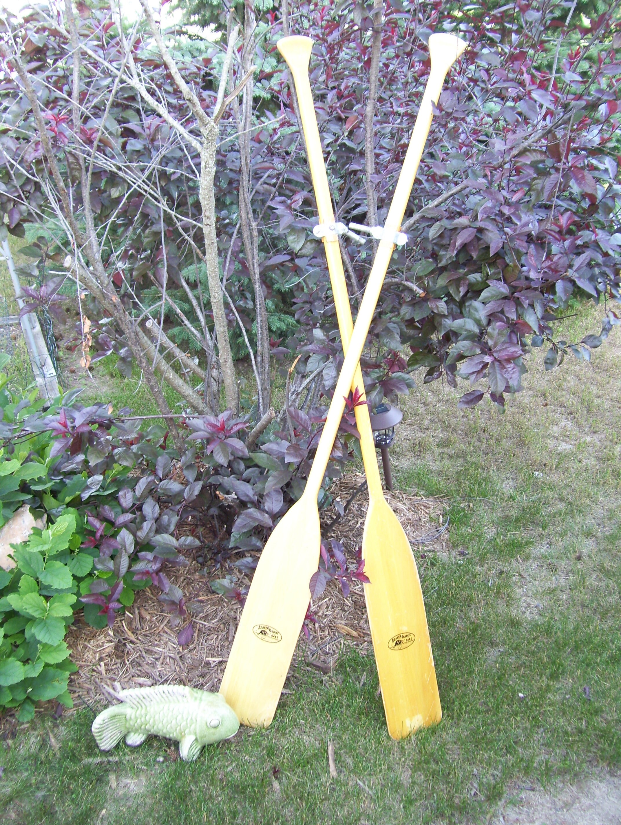 Vintage Wood Canoe Paddles 2 Beaver Brand Wood Boat Locks Oars Etsy