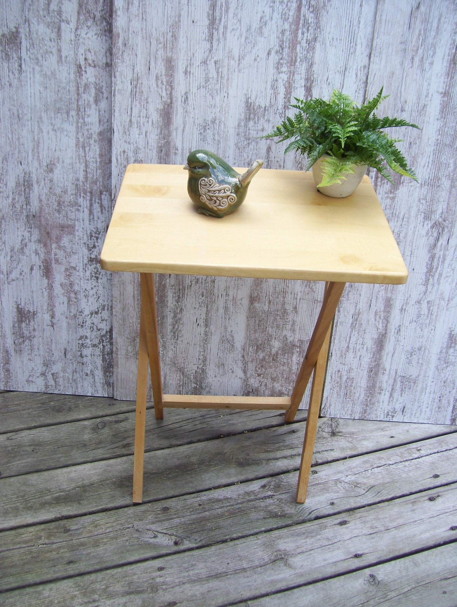 Wood TV Tray Single Folding Table Formica Plant Stand Etsy