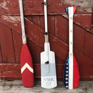 Vintage Wood Canoe Paddles Flag Pegs OR Paddle Beach Key Holder Rustic Cabin Lodge Outdoor YOUR CHOICE Short B