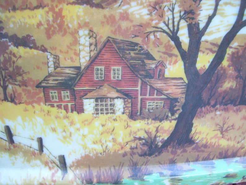 3 TV Trays Fiberglass Farm Country Landscape Metal Tall Legs Etsy