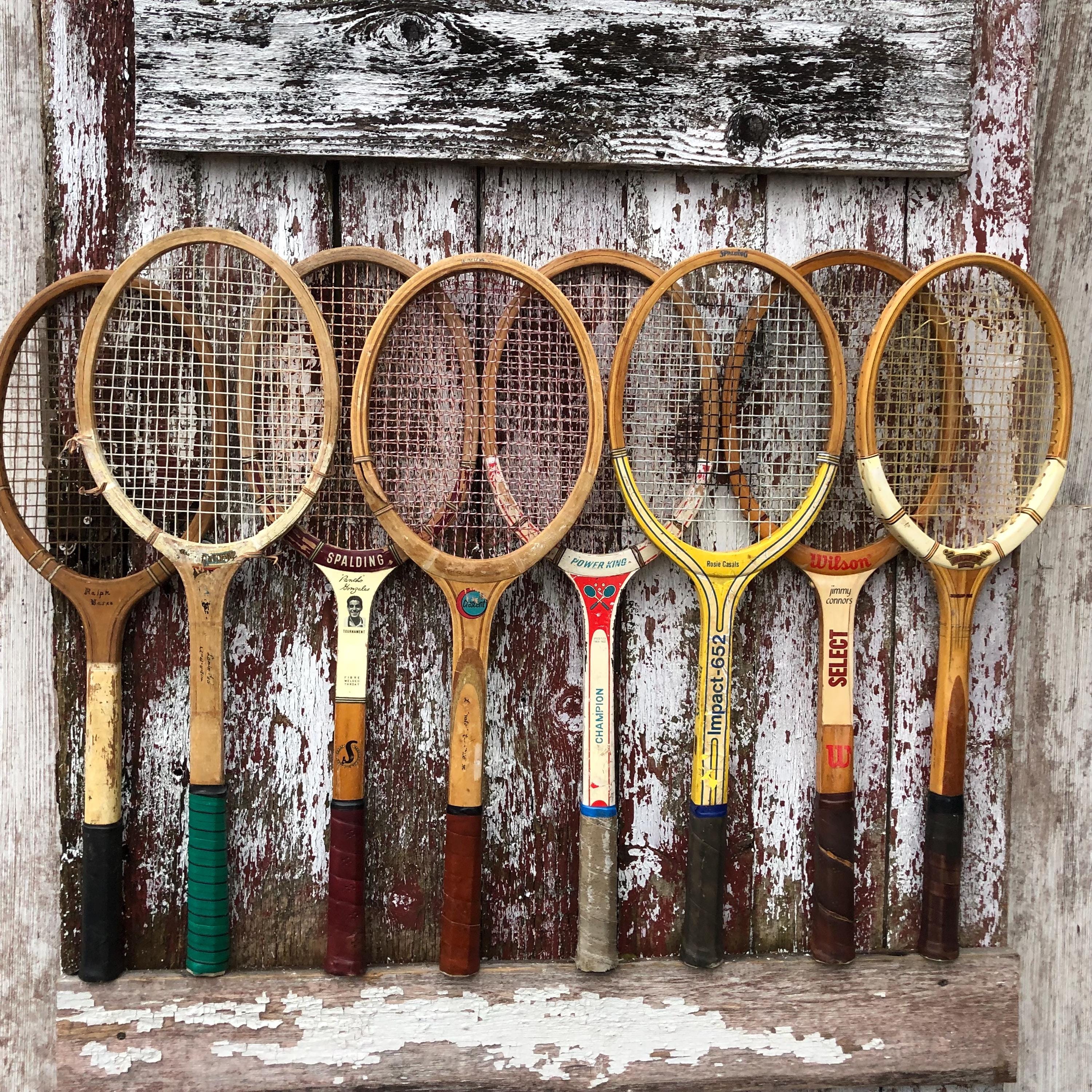 SPALDING - Raquette raquette de tennis en bois vintage années 1970