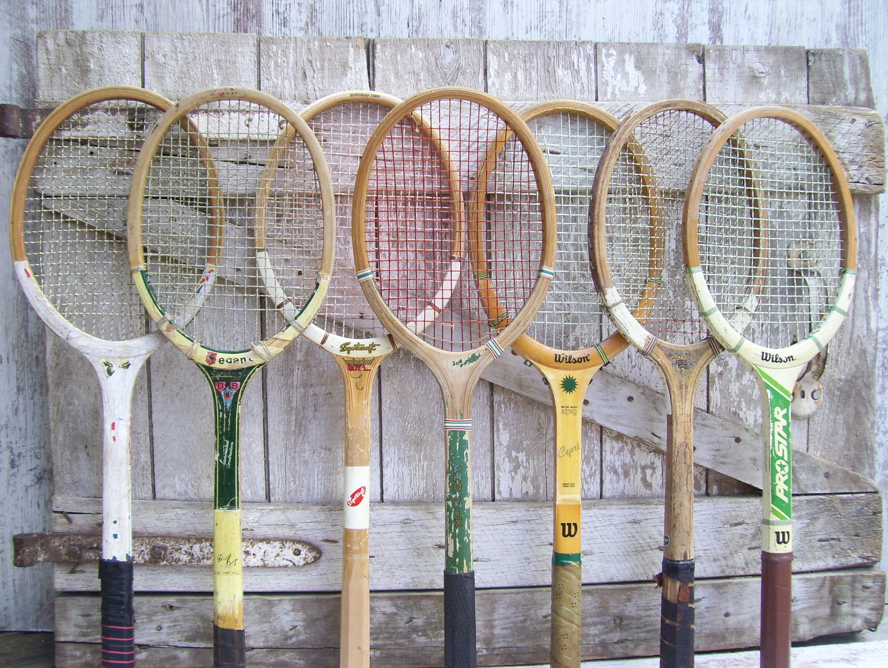 Wood Tennis Racket Billie Jean King Wilson Don Budge Regent photo