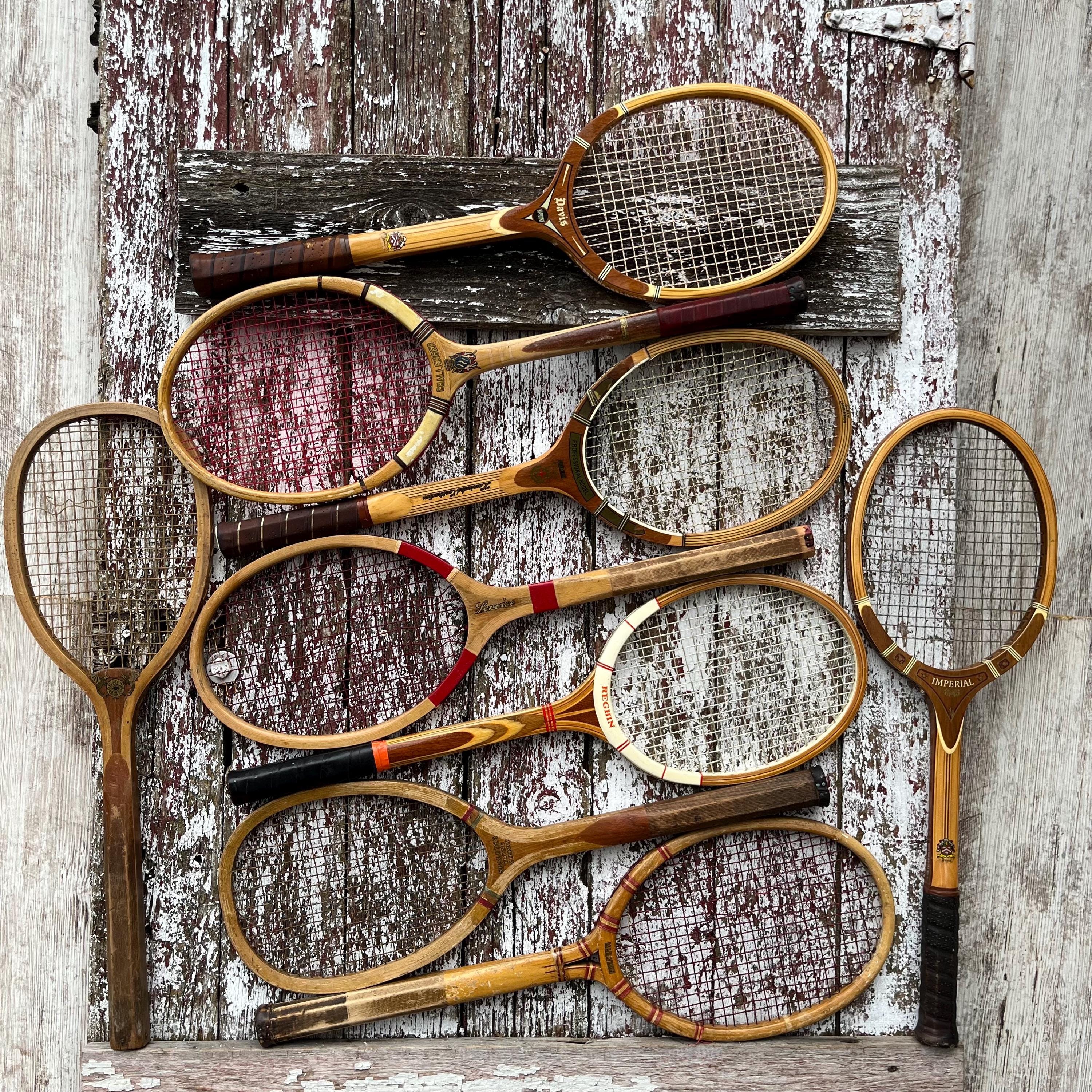 Antique Wood Tennis Racket - Etsy