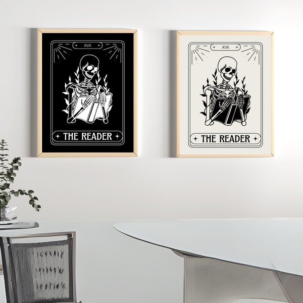 The reader Tarot Card set Canvas Wall Art Reproduction, Psychic Painting Print, Tarot Poster, digital artwork