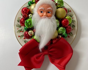 Christmas Santa Wreath Decoration Handmade by Lynnleescreations