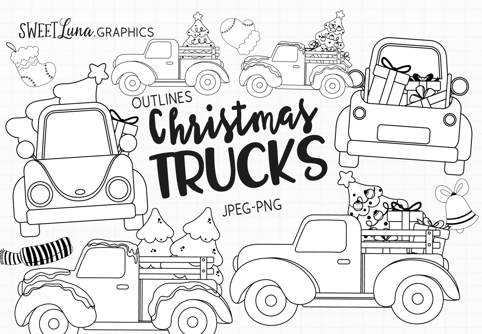 Christmas Truck Outline Clipart Pick Up Christmas Tree Etsy Hong Kong Christmas Truck Outline Clipart Pick Up Christmas Tree Etsy Hong Kong