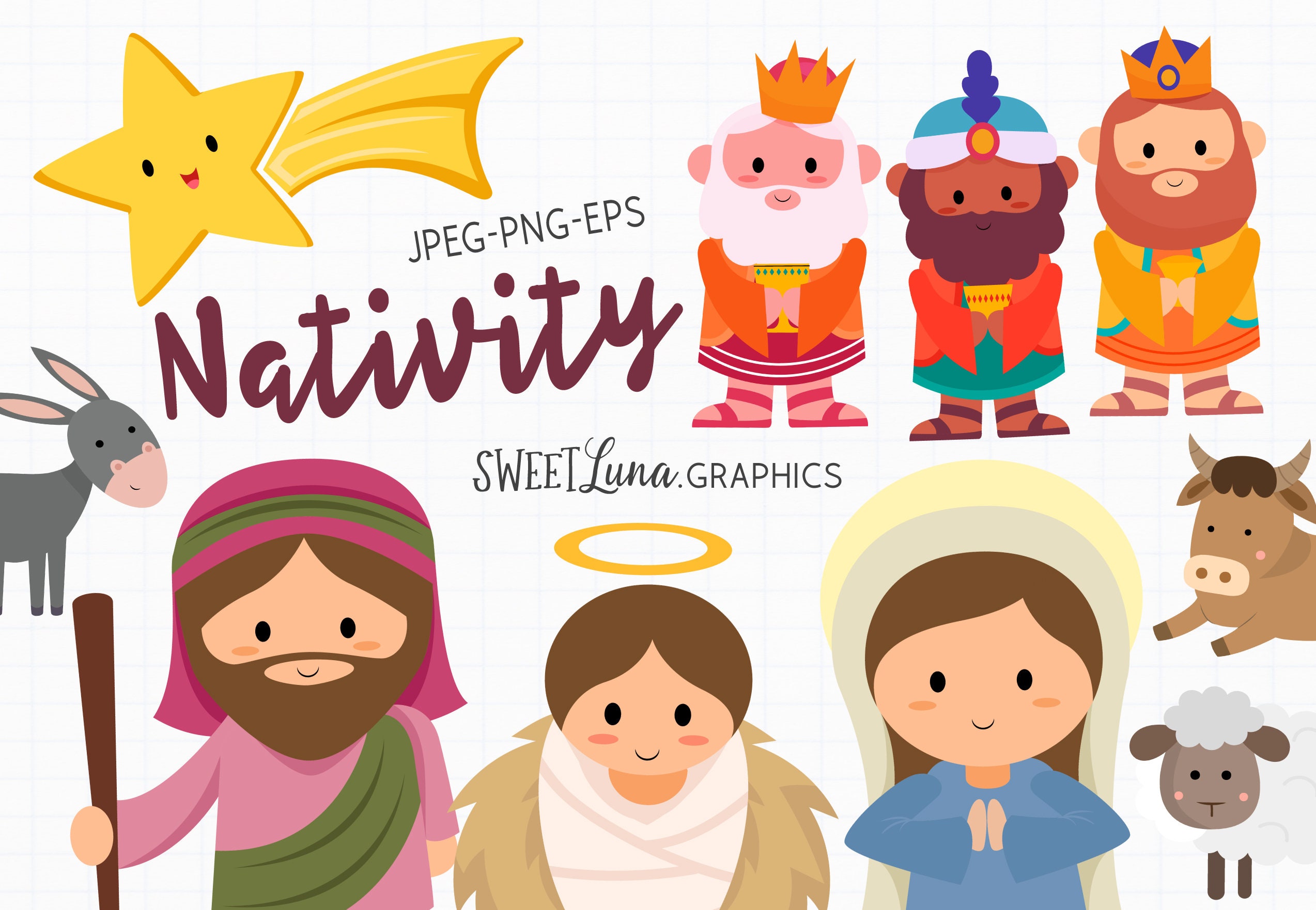 Nativity Clipart - Etsy