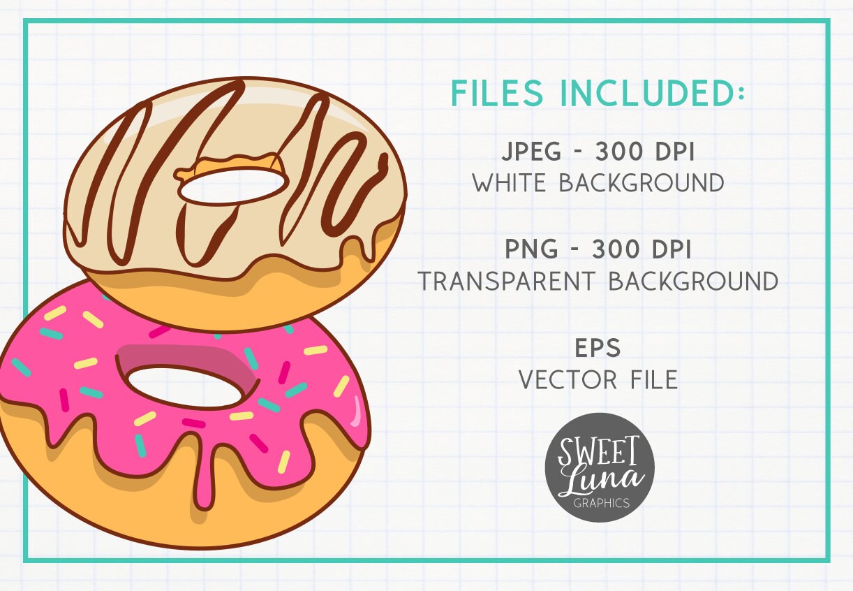 Donut Clipart COMMERCIAL Use Donuts Clip art Sprinkles | Etsy