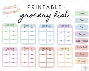 Simple Grocery List Printable - Etsy