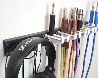 Studio Cable Rack for guitar leads XLR AV kit etc, made from aluminium supplied with wall fixings