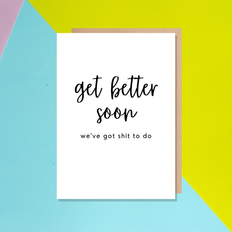 Get Better Soon Funny Get Well Soon Feel Better Card Coworker Friend Partner image 1