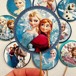 Cupcake toppers Frozen party decorazioni compleanno realizzate a mano e personalizzati