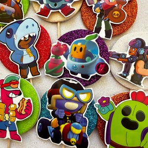 Cupcake topper Brawl party decorazioni compleanno realizzate a mano