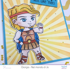 Cartão de Hércules feito à mão cartão de heróis de desenho animado