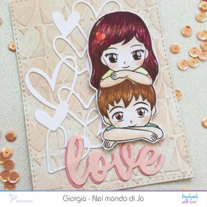 Biglietto di auguri Love cuori greetings card San Valentino