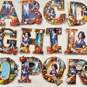 Biancaneve Lettera cupcake topper set Principessa party compleanno realizzate a mano