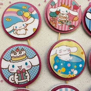 Cinnamoroll Cupcake toppers party decorazioni compleanno realizzate a mano e personalizzati