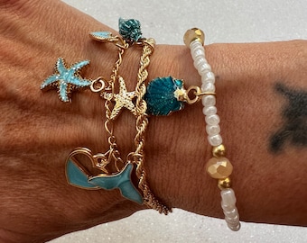 Bracciali mare personalizzabili - accessori bijoux con perline sea charms summer mood