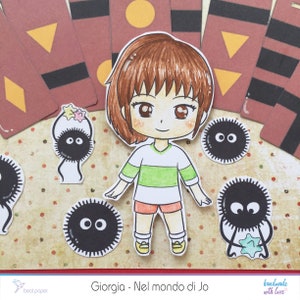 Biglietto di auguri Chihiro Città Incantata realizzato a mano