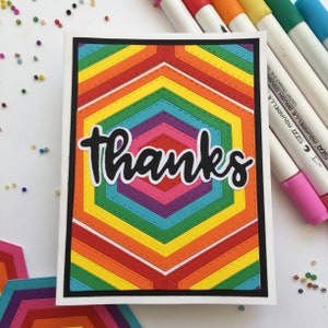 Biglietto di auguri arcobaleno Grazie - card handmade greeting card Thanks