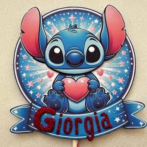 Stitch Cake topper torta personalizzabile party decorazioni compleanno realizzate a mano