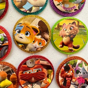 44 chats Cupcake toppers décorations de fête d'anniversaire faites à la main