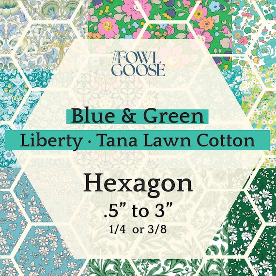 Liberty Tana Lawn Hexie Set: English Paper Piecing Quilt - Blue & Green