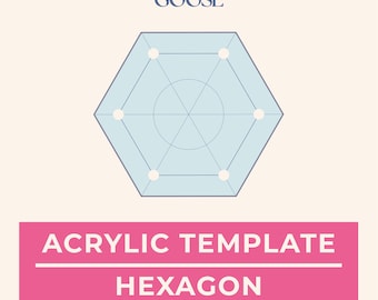 Hexagon Acrylic EPP Template: 1/4 & 3/8 Seam Allowance