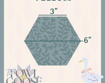 3 inch Hexagon Paper Pieces Vellum | 3" English Paper Piecing EPP | FPP | Quilt Hexies