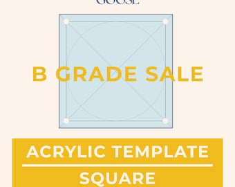 B GRADE Square Acrylic EPP Template: 1/4" & 3/8" Seam Allowance